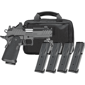 Springfield Armory 1911 Ds Prodigy Aos Comp Gear Pac 9mm Luger Pistol 5" Barrel 10+1 Round Black Cerakote Slide Black Grip Black Frame Red Dot