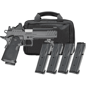 Springfield Armory 1911 Ds Prodigy Aos Gear Pac 9mm Luger Pistol 4.25" Barrel 20+1 Round Black Cerakote Slide Black Grip Black Frame Red Dot