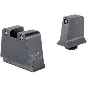 Trijicon Bright & Tough Suppressor Night Sight Set For Glock 42, 43, 43x, 43e, And 48 3-Dot Tritium Black Front Black Rear With White Outline