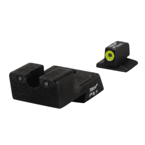 Trijicon Hd Night Sight Set For 1911 Novak Cut Steel Matte 3-Dot Tritium Green With Yellow Front Dot Outline