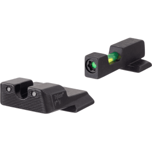 Trijicon Di Night Sight Set For S&w M&p, M&p M2.0, Sdve 3-Dot Tritium Green Fiber Optic With Black Retainer