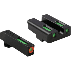 Truglo Tfx Pro Sight Set For Glock 20, 21, 25, 29, 30, 31, 32, 37, 40, 41 Tritium / Fiber Optic Green With Orange Front Dot Outline