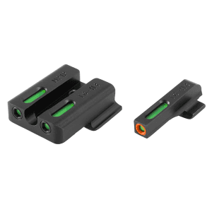 Truglo Tfx Pro Sight Set For Smith & Wesson M&p, M&p Shield, Shield M2.0, Sd9, Sd40 Tritium / Fiber Optic Green With Orange Front Dot Outline