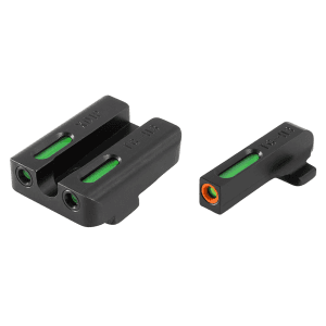 Truglo Tfx Pro Sight Set For Springfield Xd, Xdm, Xds Tritium / Fiber Optic Green With Orange Front Dot Outline