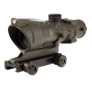Trijicon Acog Ta31 Bac Rifle Scope 4x 32mm Dual-Illuminated Green Horseshoe 223 Remington Reticle With Ta51 Flattop Mount Cerakote Olive Drab