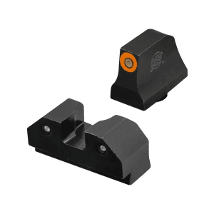 Xs Sight Systems Xs R3d Suppressor Height Night Sight Set For Glock 43x, 48 Steel 3-Dot Tritium Ember Glow Front Dot With Orange Outline