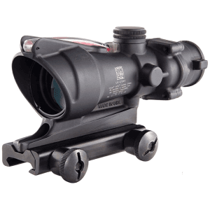 Trijicon Acog Ta31 Bac Rifle Scope 4x 32mm Dual-Illuminated Red Chevron 223 Remington Reticle With Ta51 Flattop Mount Matte Black