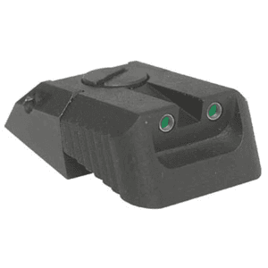 Kensight Adjustable Defensive 1911 Rear Night Sight Novak LoMount Cut Steel Black Recessed Blade with Green Tritium Dots