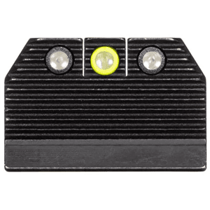 Night Fision Optics Ready Stealth Night Sight Set for Sig P320, P365 Tritium Yellow Ring Front, Square Notch Black Ring Rear Steel Nitride