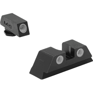 Meprolight Tru-Dot Sight Set For Glock 17, 19, 22, 23, 26, 31, 32, 33, 34, 37, 38, 39, 42, 45 Steel Blue Tritium Green Front Orange Rear