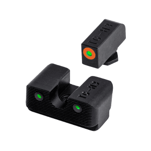 Truglo Tritium Pro Sight Set For Glock 17, 17l, 19, 22, 23, 24, 26, 27, 33, 34, 35, 38, 39 Gen 1, 2, 3, 4, 5 Low Tritium Green With Orange Front Outline