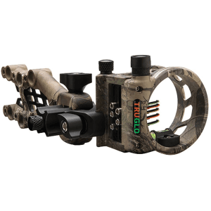 Truglo Carbon Hybrid Micro Adjust 5 Pin Bow Sight .019" Diameter Pins Realtree Xtra Camo