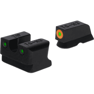 Truglo Tritium Pro Sight Set For Cz 75, 85 Tritium Green With Orange Front Dot Outline