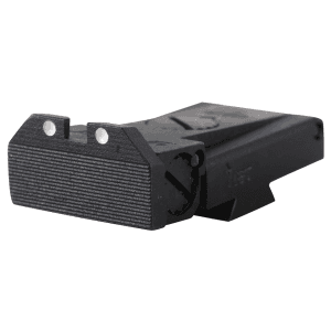 Kensight Adjustable 1911 Rear Sight Lpa Trt Cut Steel Black Beveled Blade Serrated With White Dots