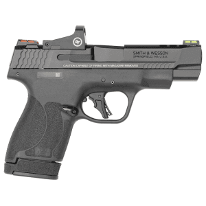 Smith & Wesson Performance Center M&p9 Shield Plus Ported 9mm Luger Pistol 4" Barrel 13+1 Round Armornite Slide Black Grip Matte Black Frame Crimson Trace Red Dot Sight