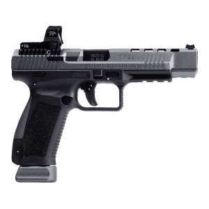 Canik Tp9sfx 9mm Luger Pistol 5.2" Barrel 20+1 Round Tungsten Slide Black Grip Black Frame Red Dot Sight