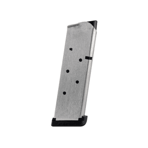Les Baer Custom 1911 Officer Magazine with Base Pad 45 ACP 7-Round Stainless Steel