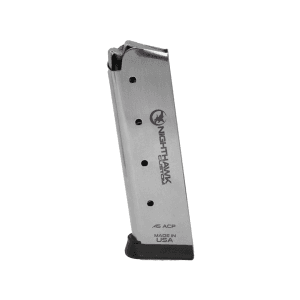 Nighthawk Custom 1911 Government, Commander Magazine with Extended Base Pad 45 ACP 8-Round Stainless Steel
