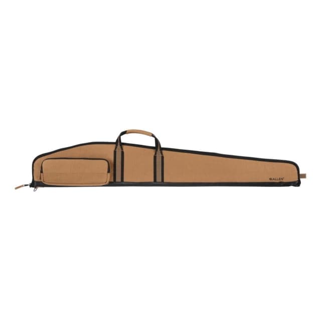 Allen Ranch Canvas Shotgun Case w/Lockable Zipper and D-ring 52in Long Foam Padding/Plush Quilted Interior Tan