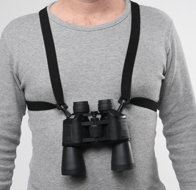 Bulldog Cases & Vaults Black Adjustable/Stretching Binocular Harness with Leather Back