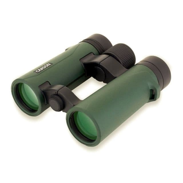 Carson Open Bridge 10x34mm Roof Prism Binocular Matte Green