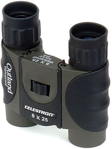 Celestron Outland 8x25mm Roof Prism WP Binoculars Black/Green