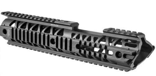 FAB Defense Aluminum AR-15/M16 Picatinny Quad Rail Handguard Extended Carbine Length Black