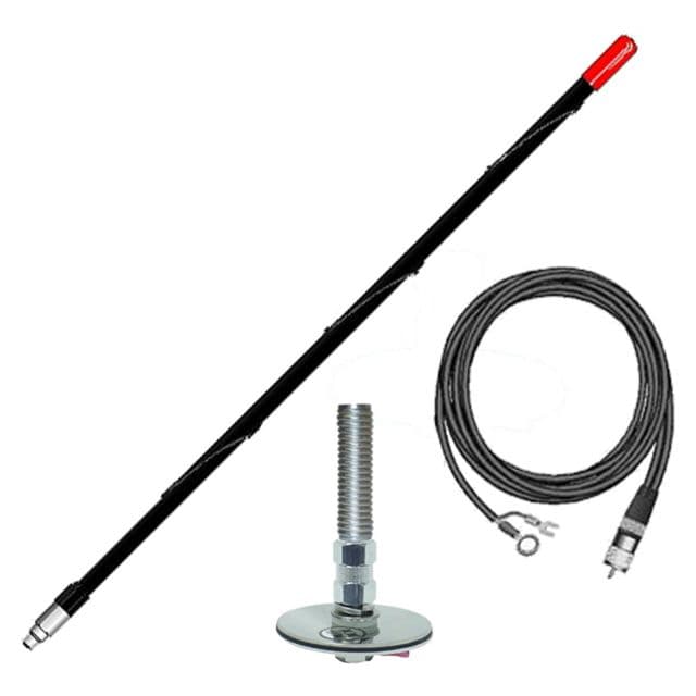FIRESTIK 2ft Single Roof Mount NGP Kit Complete Black