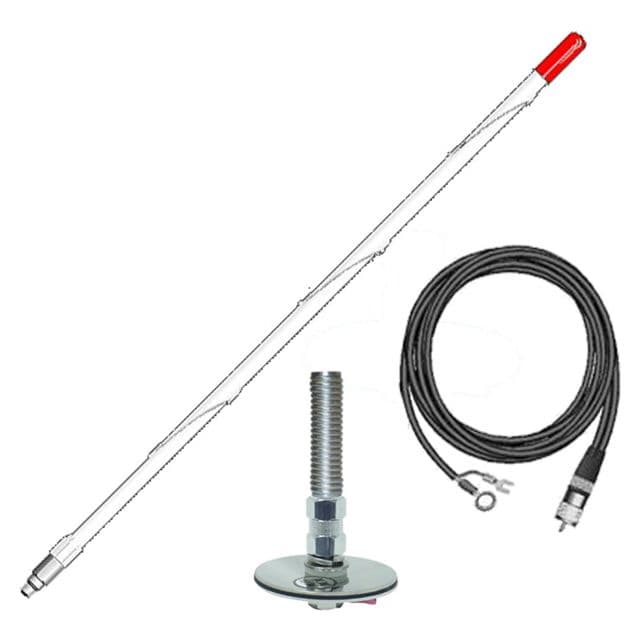 FIRESTIK 2ft Single Roof Mount NGP Kit Complete White