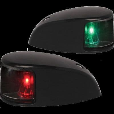 Hella Marine NaviLED Deck Mount Port & Starboard LED Light Pair w/ Housing 2nm Clear Lens/Black Housing
