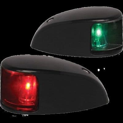 Hella Marine NaviLED Deck Mount Port & Starboard LED Light Pair w/ Housing 2nm Colored Lens/Black Housing