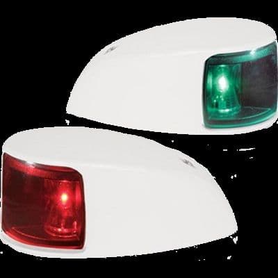 Hella Marine NaviLED Deck Mount Port & Starboard LED Light Pair w/ Housing 2nm Colored Lens/White Housing