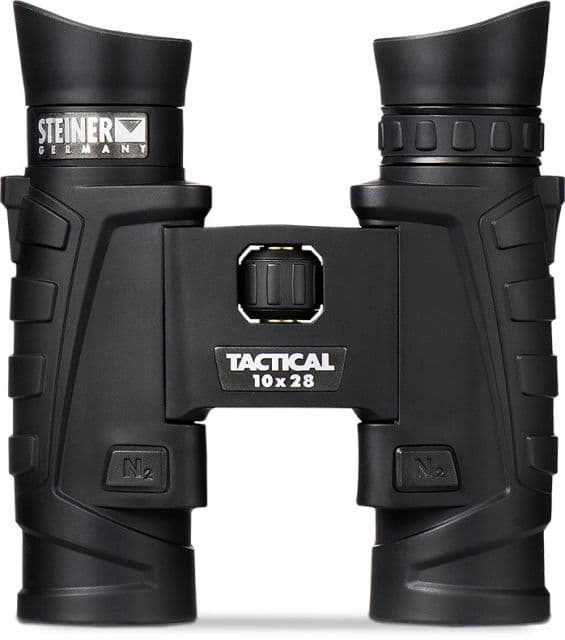 Steiner Tactical T1028 10x28mm Roof Prism Binocular NBR Long Life Rubber Armoring Charcoal