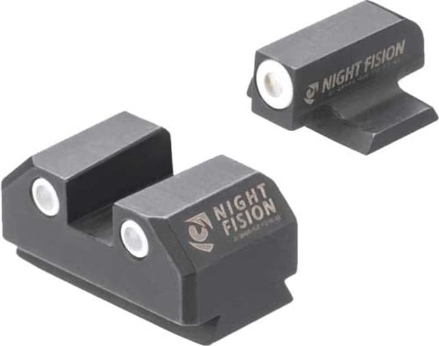 Night Fision Tritium White Ring Square Rear Night Sight Set Ruger Max 9 Black