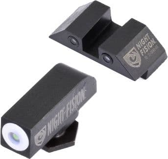 Night Fision Perfect Dot Suppressor Height Night Sight Set w/White Front Square Black Rear w/Green Tritium Glock 17/17L/19-41