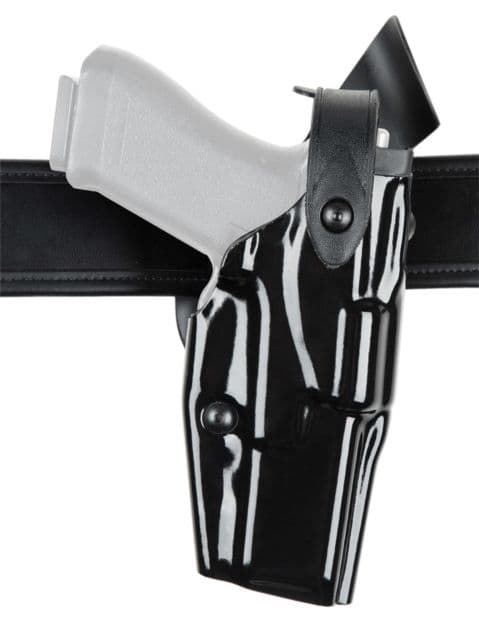 Safariland 6360 ALS/SLS Mid-Ride Level-III Retention Sig SauerP226 Rail Hi-Gloss Black Left Hand with Rails 6360-477-92