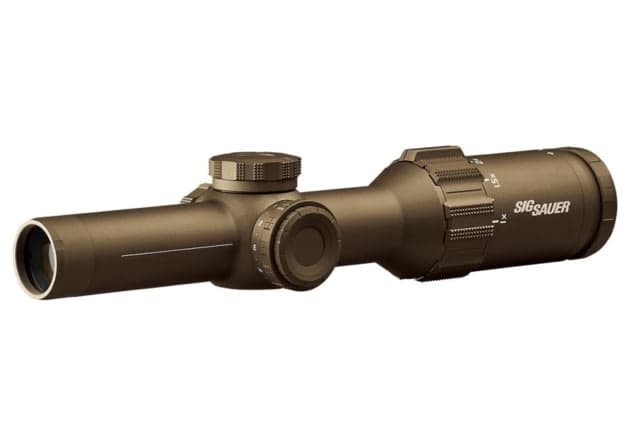SIG SAUER TANGO6T Rifle Scope 1-6x24mm 30 mm Tube FFP 5.56/7.62 Horseshoe Dot Illuminated Reticle Flat Dark Earth