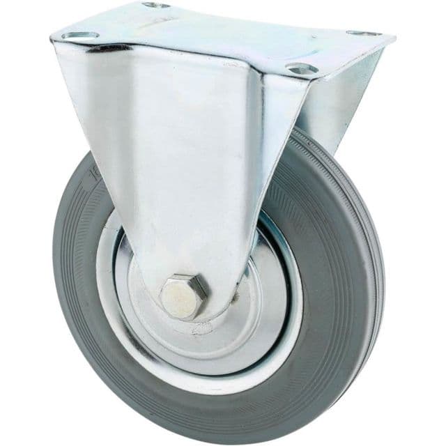 Steelex 6in Gray Rubber Fixed Caster Plate Mount