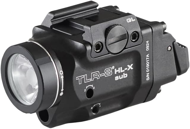 Streamlight TLR-8 HL-X SUB USB SL-B9 Rechargeable 1000 Lumens LED Weapon Light for Glock 43X/48 Mos/43X/48 Rail with High And Low Switches USB-C Cord