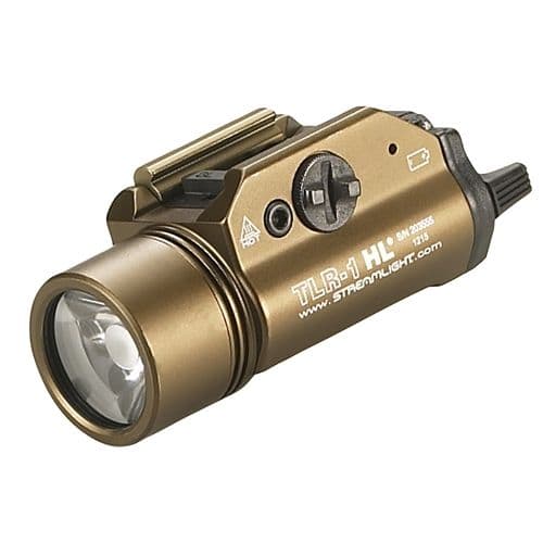 Streamlight TLR-1 HL LED Rail-Mounted Tactical Flashlight CR123A White 1000 Lumens Flat Dark Earth Brown