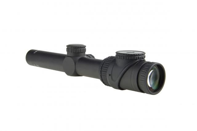 Trijicon AccuPoint TR-25 1-6x24mm Rifle Scope 30 mm Tube Second Focal Plane Black Red BAC Triangle Post Reticle MOA Adjustment