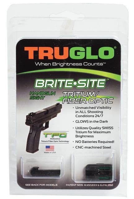 TruGlo Brite-Site Tritium/Fiber Low Profile Green Optic Sight for Glock 42 TG