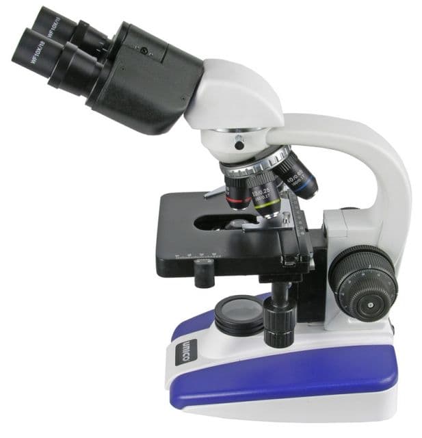 UNICO  LED Illuminated Binocular Microscope WF10x 4x 10x 40xr 100xr din Mech. Abbe NA 1.25 & Iris