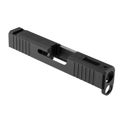 Slide For GlockA(R) G43 - Brn Iron Sight Slide For Glock 43, W/Window, Black Nitride