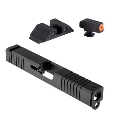 Iron Sight Slide For GlockA(R) 19 Gen 3 - Brn Slide G19 Gen3 Org Front/Black Rear Tritium Sights