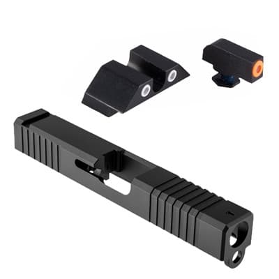 Iron Sight Slide For GlockA(R) 19 Gen 3 - Brn Slide G19 Gen3 Org Front/Notch Rear Tritium Sights