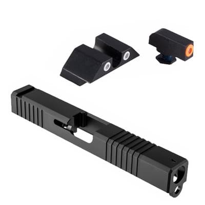 Iron Sight Slide For GlockA(R) 17 Gen 3 - Glk 17 G3 Slide & Org Front/Clr U-Ntch Rear Tirtium Sights