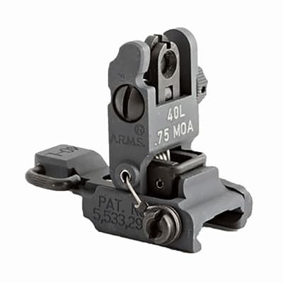 Ar-15  40l Low Profile Rear Sight - Ar-15  Flip-Up Adjustable 40l Low Profile Rear Sight Black