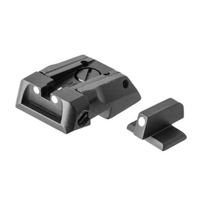 Lpa Novak Adjustable Sight Sets - White Dot Set, Adjustable, Novak Style