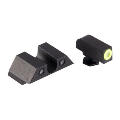 Perfect Dot Tritium Night Sights For GlockA(R) - Glock 42/43 Yellow Front & Black U Notch Rear